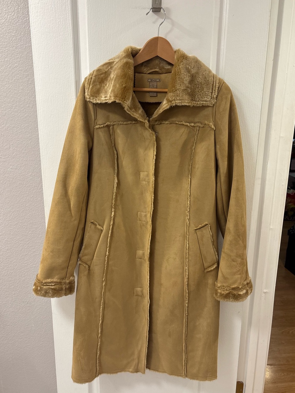 Vintage Forever 21 Y2K Faux Shearling/Fur/Suede Coat Winter Chic Cozy Cabincore